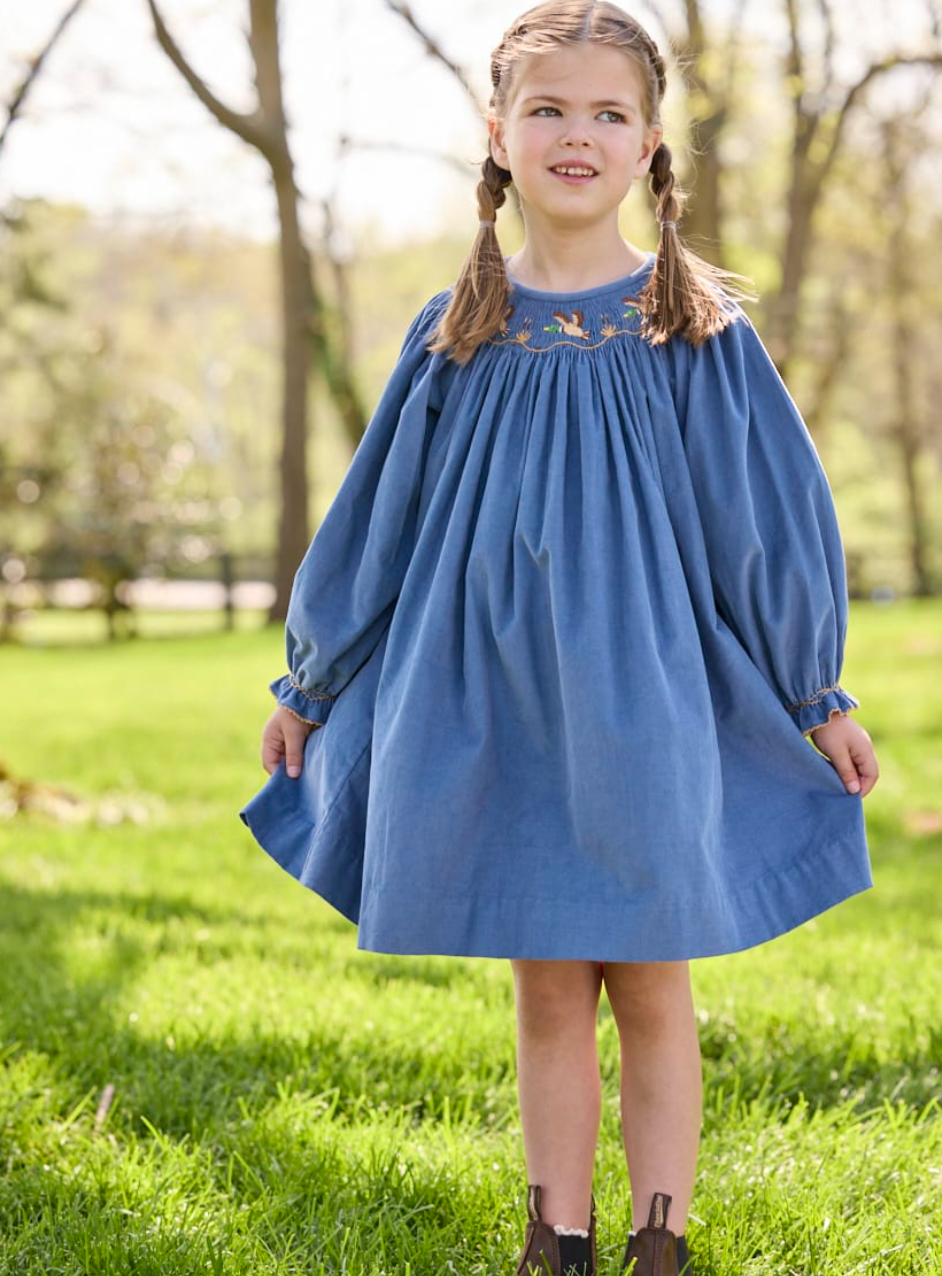 Flying Mallerd Smocked Bishop Dress