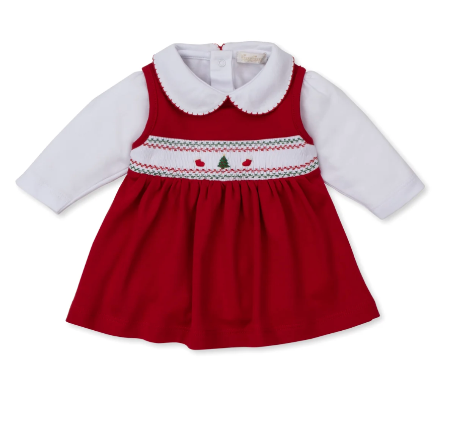 Holiday Medley Hand Smocked Christmas Tree Jumper Set