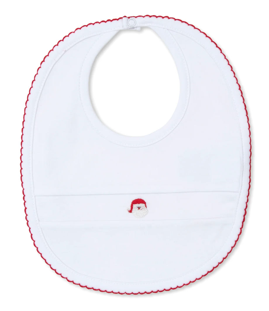 Holiday Medley Bib with Hand Embroidered Santa