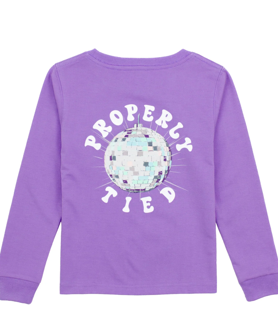 Girls Disco Ball Light Purple Tee