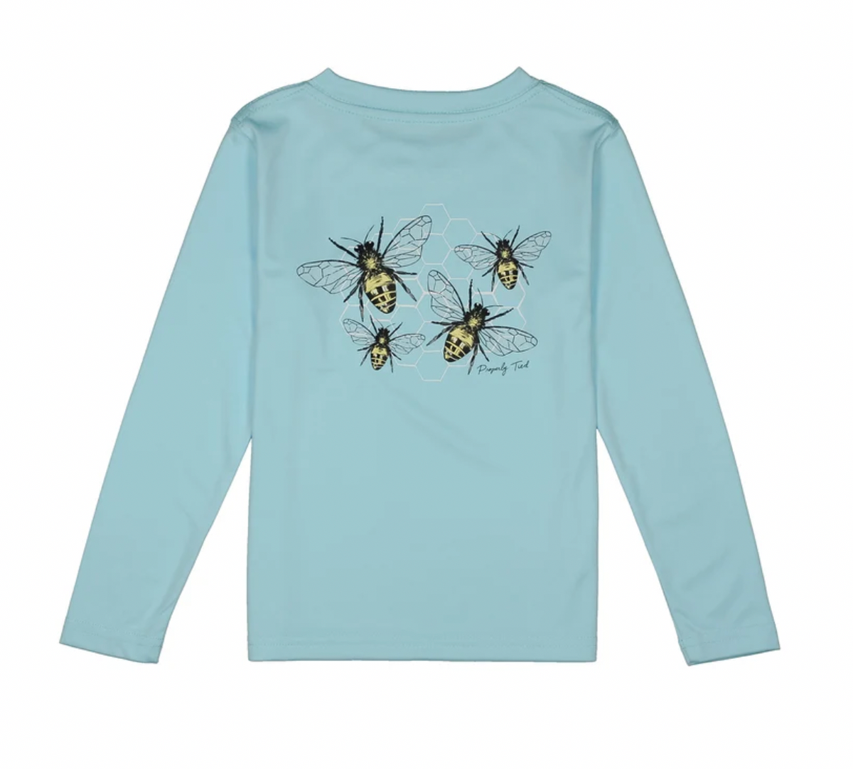 Girls Performance Tee LS Bee Happy Powder Blue