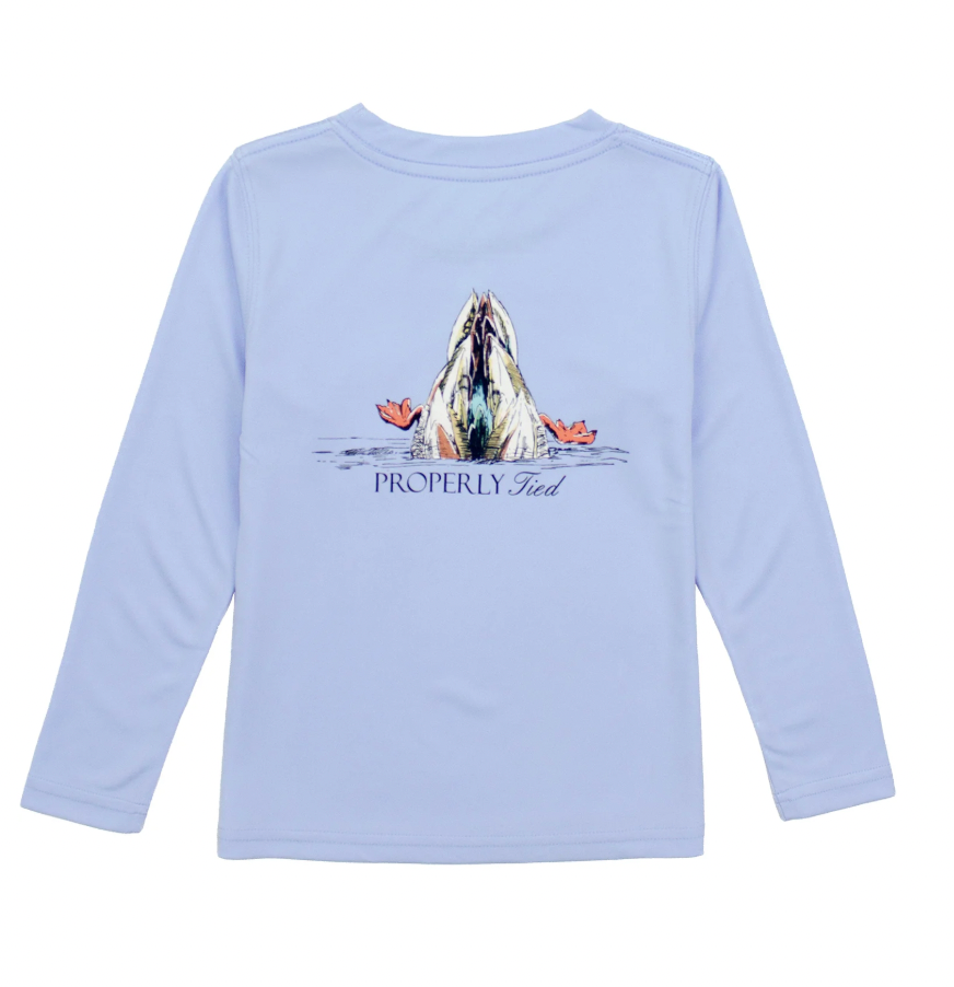 Boys Performance Tee LS  Diving Mallard