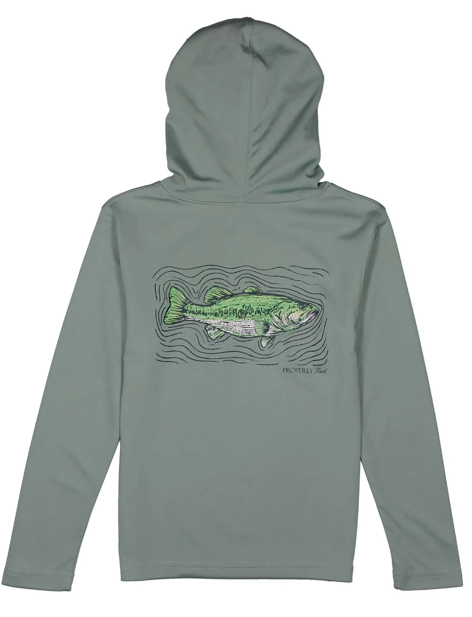 Boys Shade Performance Hoodie Spotted Bass Fog