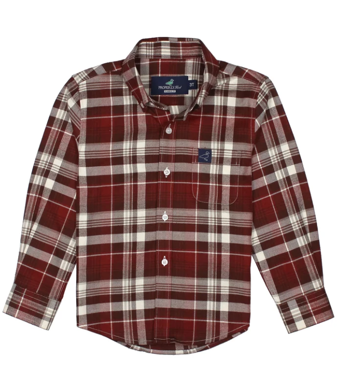 Boys Classic Flannel Redwood