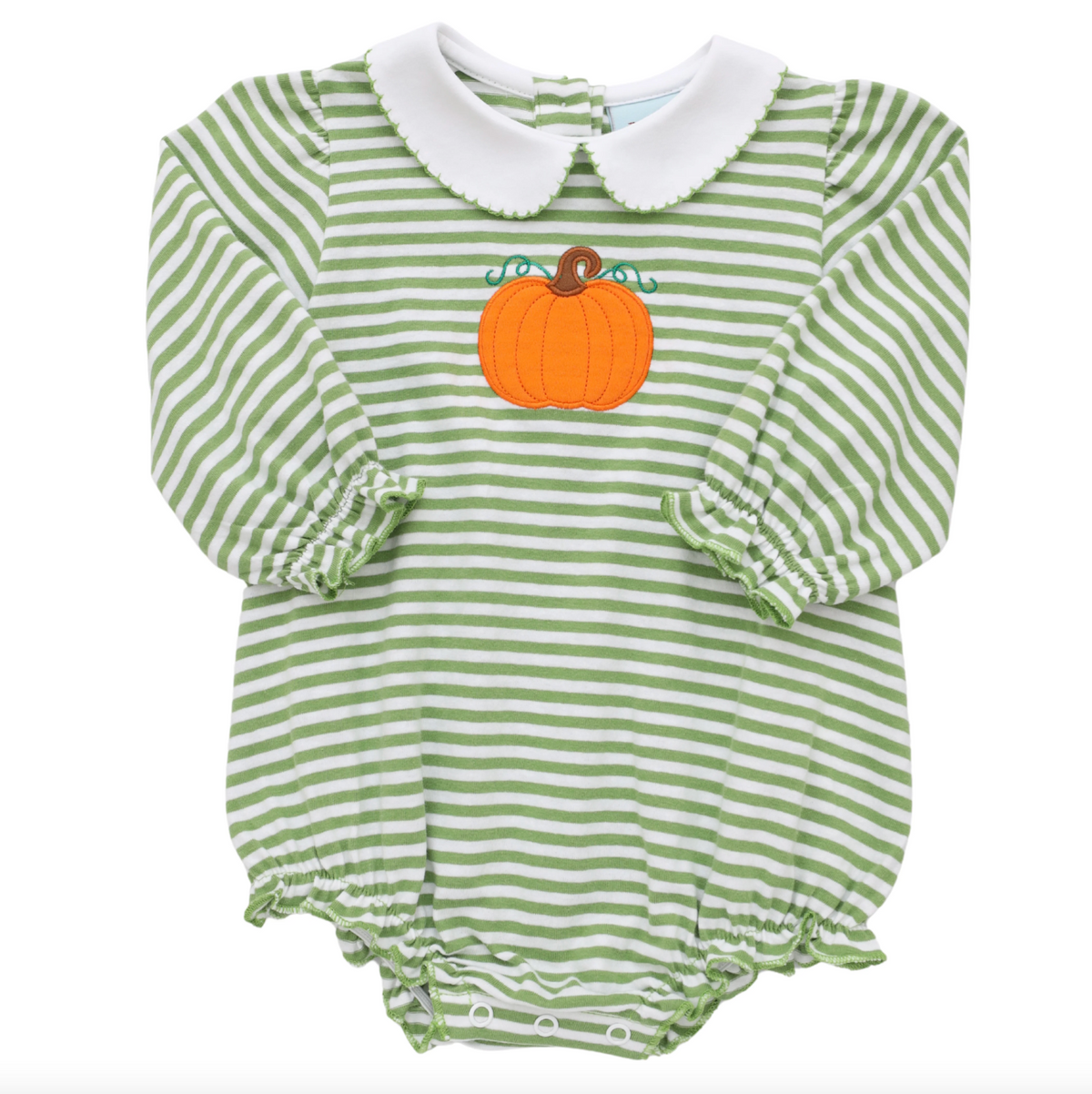 Girl's Green Stripe Pumpkin Bubble