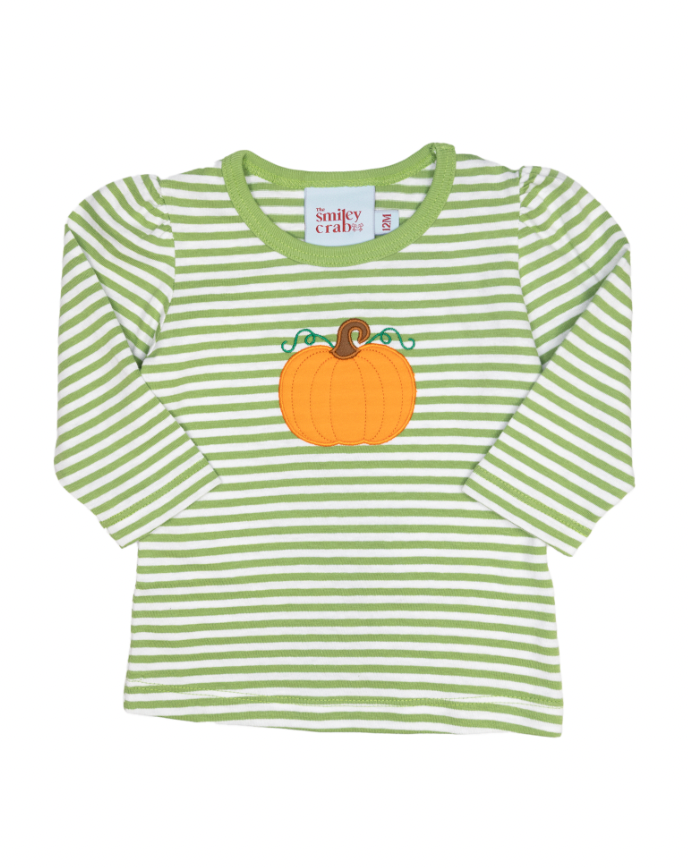 Girl's Pumpkin Ruffle LS Tshirt