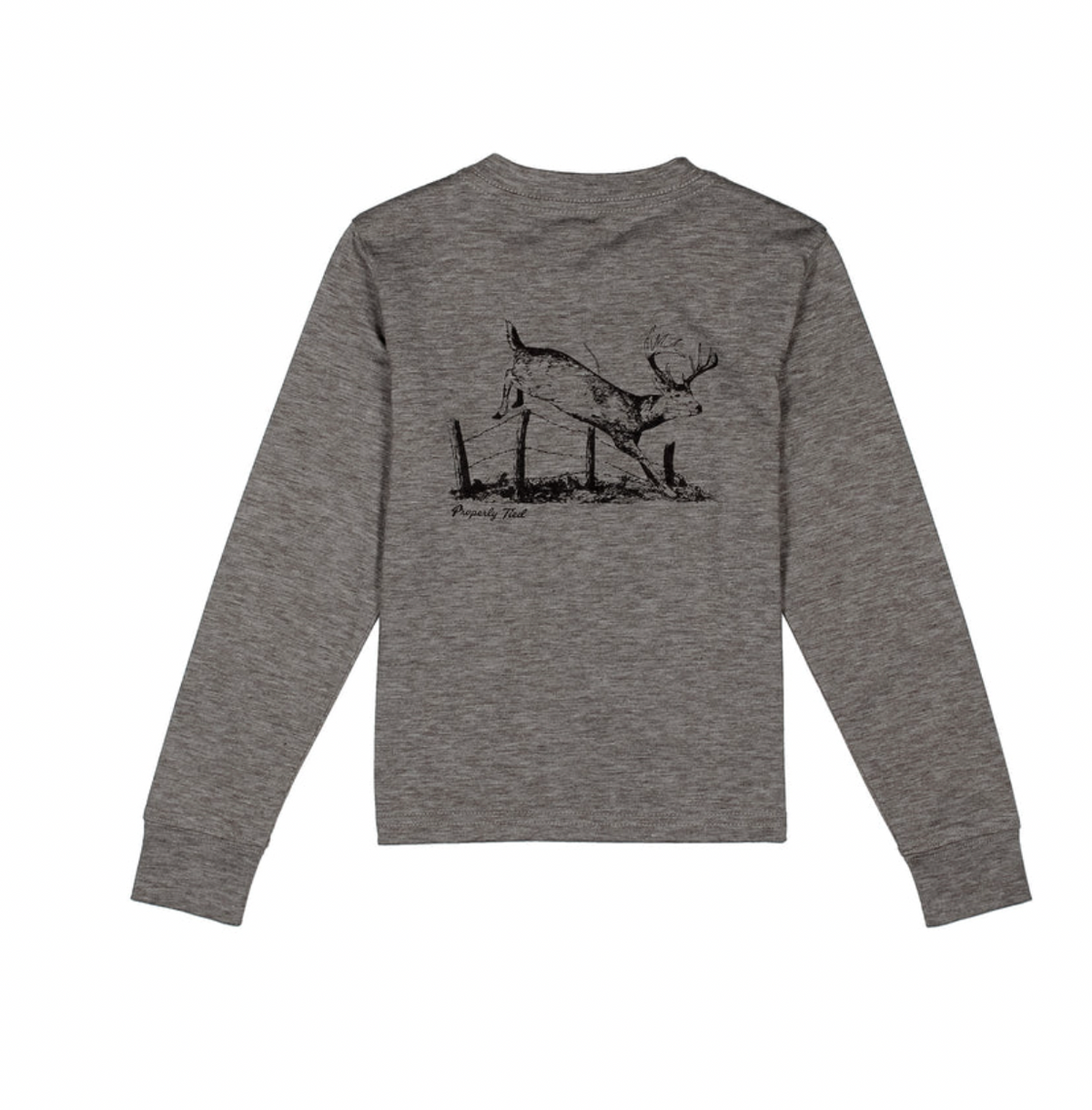 Boys Portland Pocket Tee LS Jumping Buck Gravel