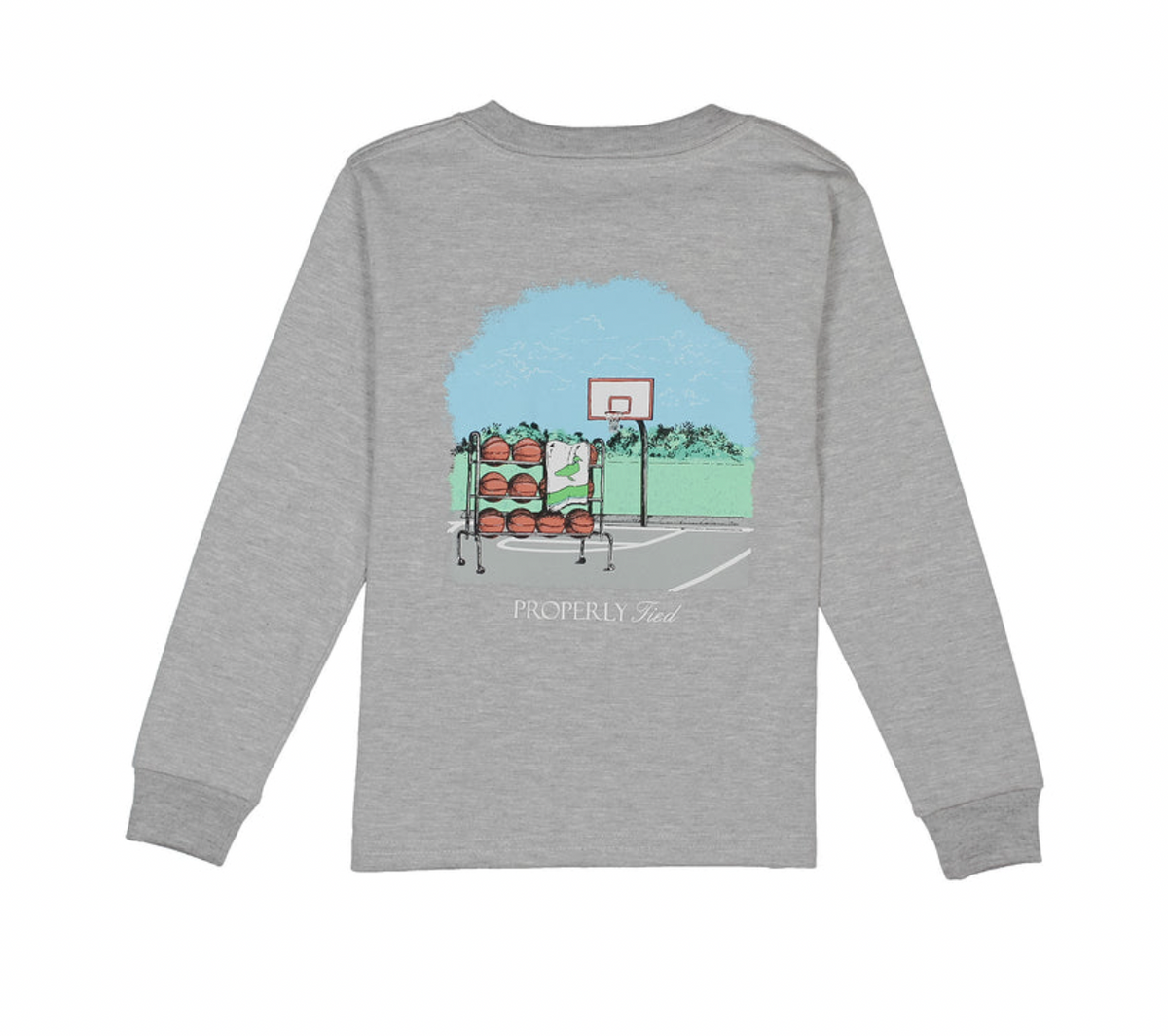Boys basketball LS Light Heather Grey
