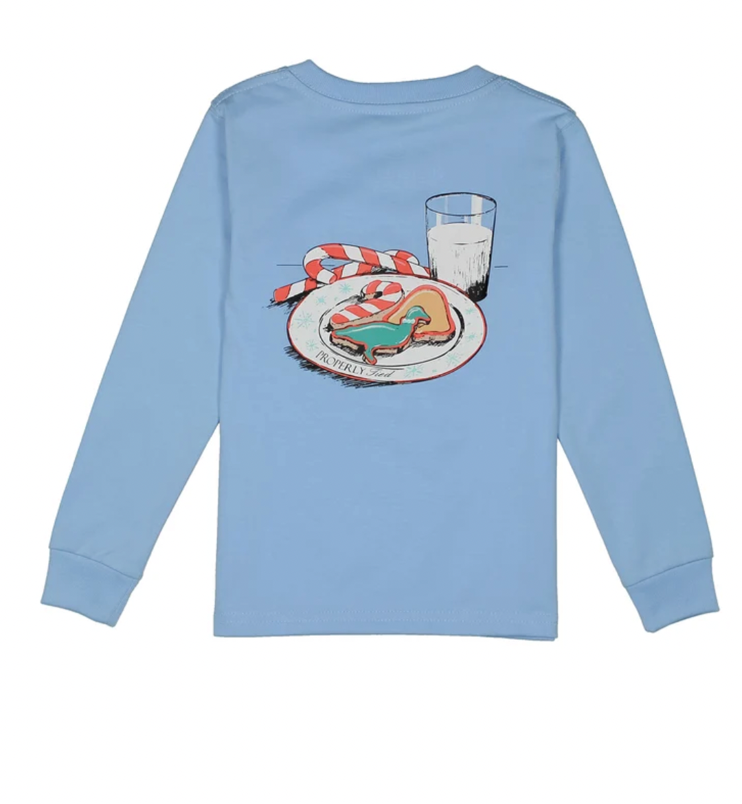 Boys Milk and Cookies LS Light Blue