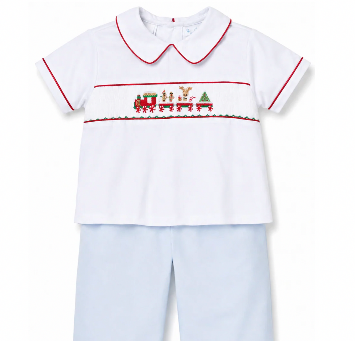 Drew Train Smocked Collard Shirt and Pant