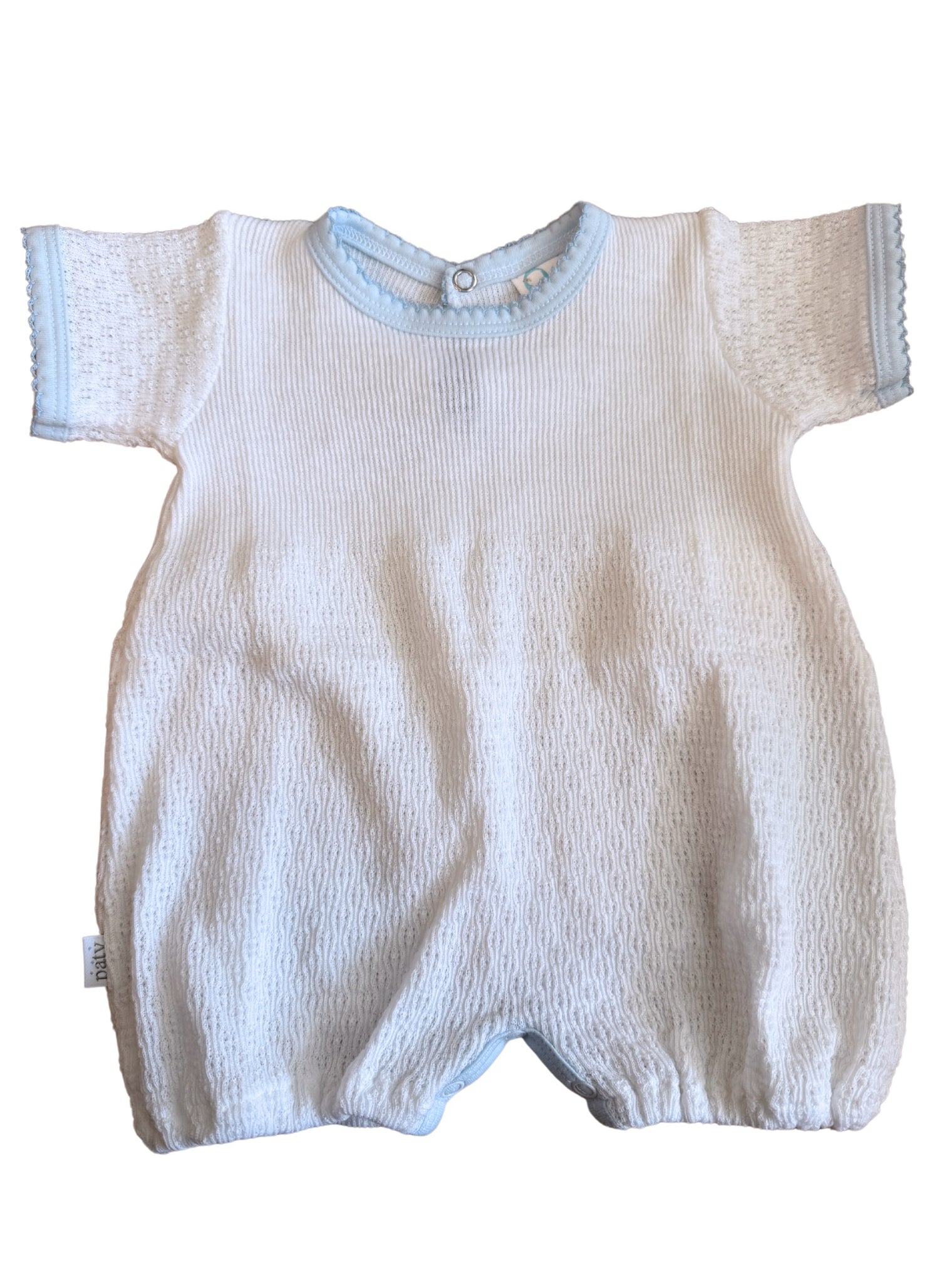 Knit Bubble with Blue Pima Trim - Paty