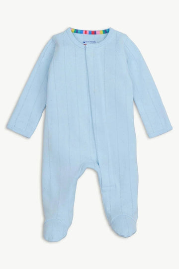 Love Lines Blue Pointelle  Footie - Magnetic Me