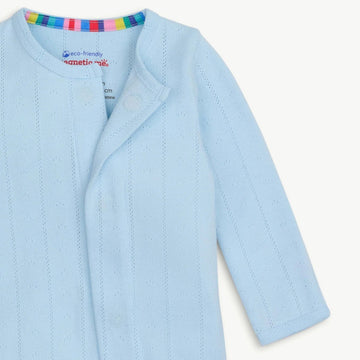 Love Lines Blue Pointelle  Footie - Magnetic Me