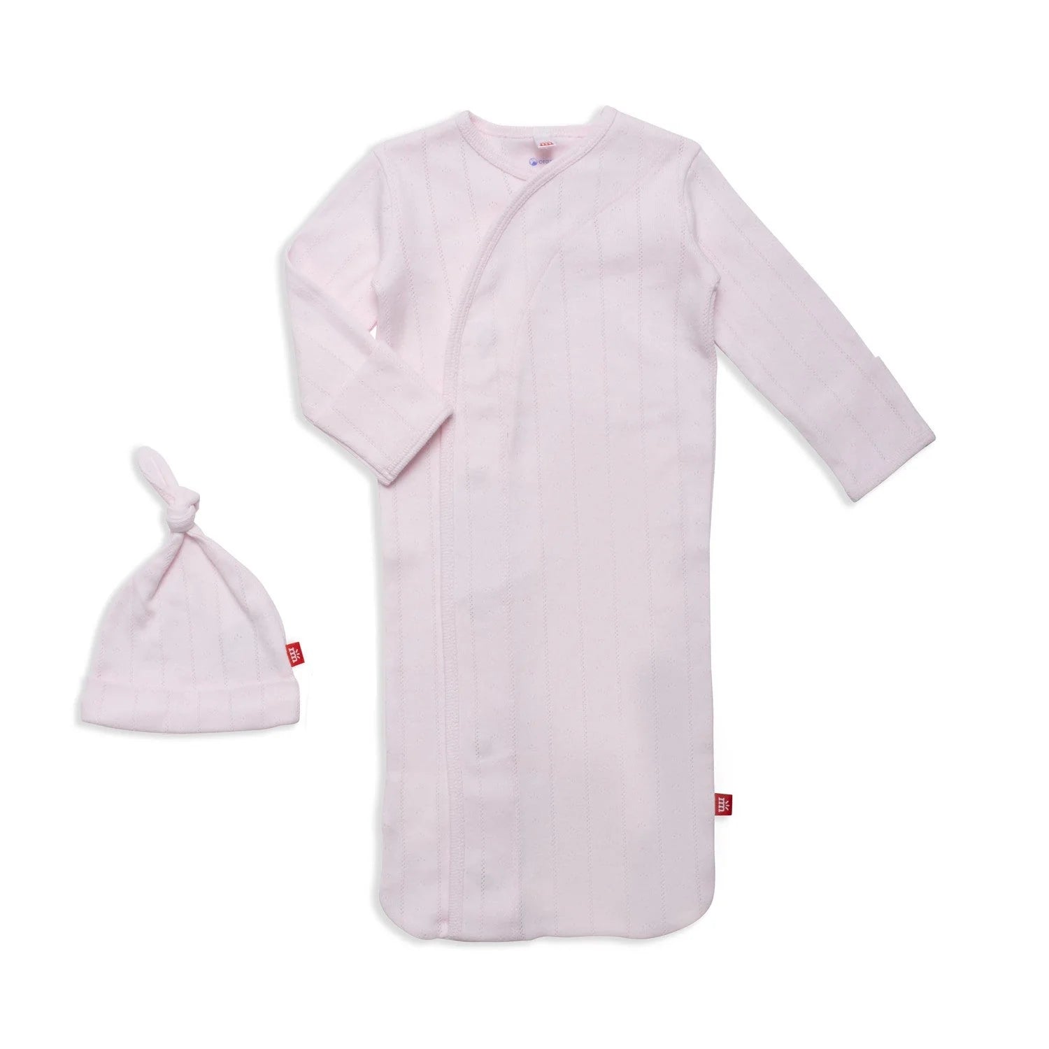 Love Lines Pink Pointelle Gown and Hat Set - Magnetic Me