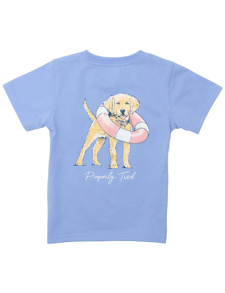 Girls Lifeguard Pup Shirt Light Blue