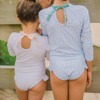 Antique Floral One-Piece Rash Guard