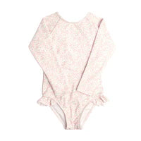 Antique Floral One-Piece Rash Guard