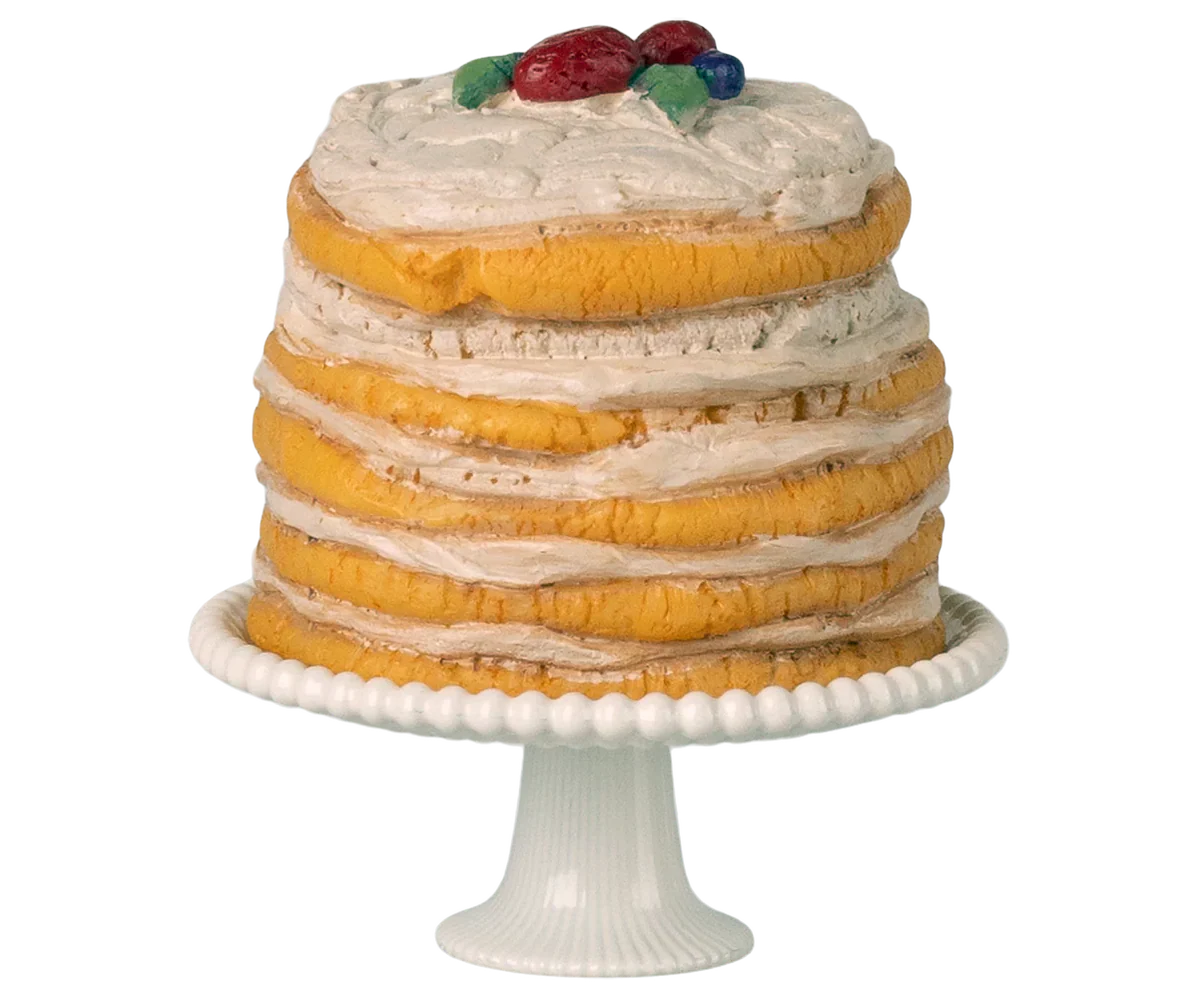 Party Cake and Cake Stand, Mouse, Off White