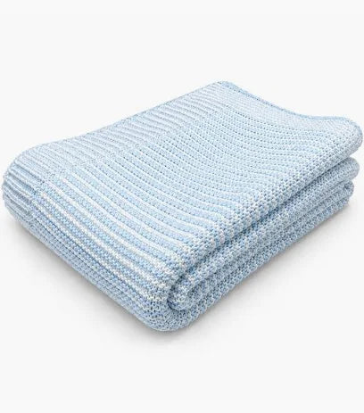 Stripe Blanket 28"x36" Blue/White
