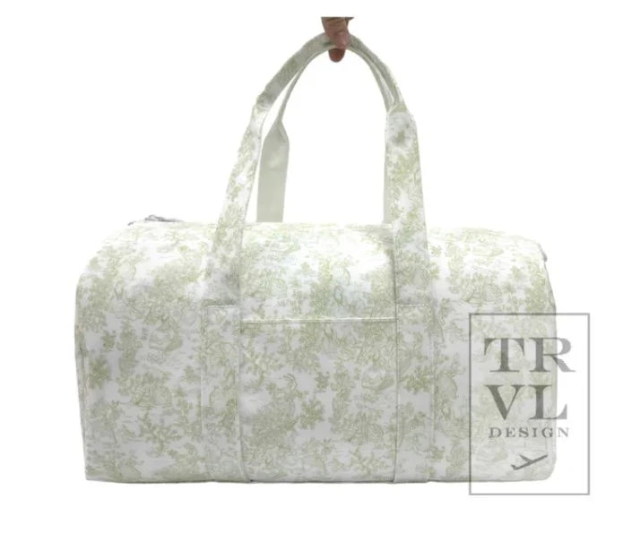 Weekender Duffel Bag- Bunny Toile Green